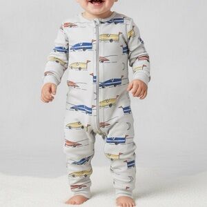 Tea Collection 18 24 Months Car Print Footless Zip Up Cotton Sleeper Pajama